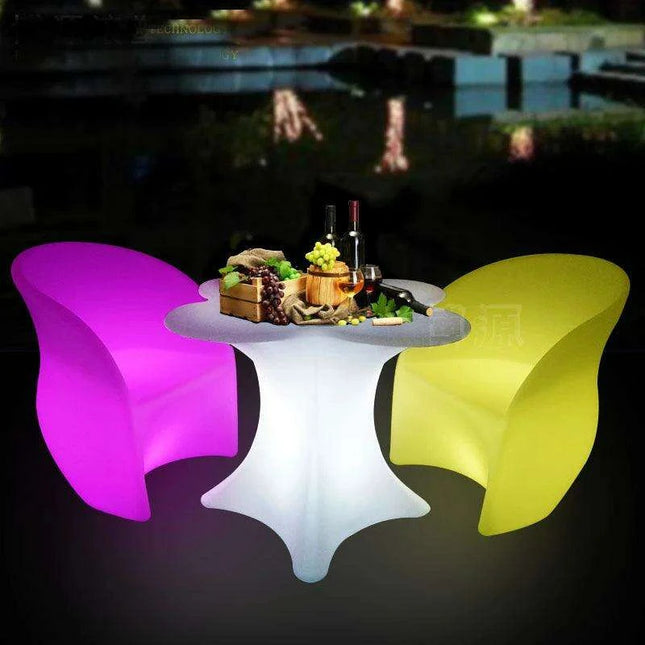 Glowing RGB LED Rechargeable Lounge Chair: Stylish Illuminated Armchair for Any Space