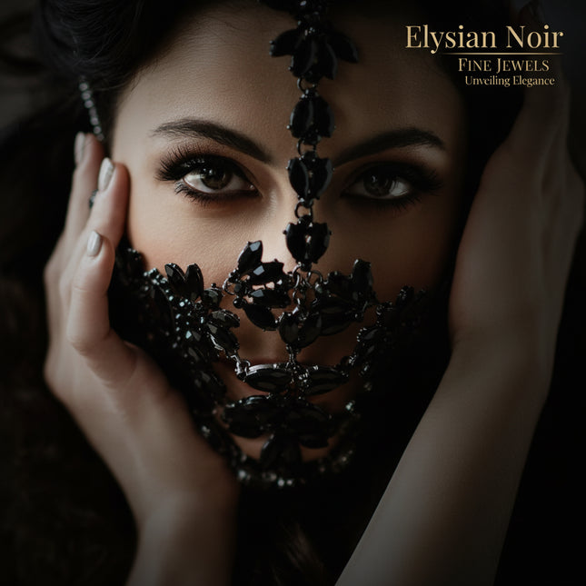 Mystical Green Rhinestone Masquerade Face Chain with Sparkling Crystal Details - Perfect Gift for Her