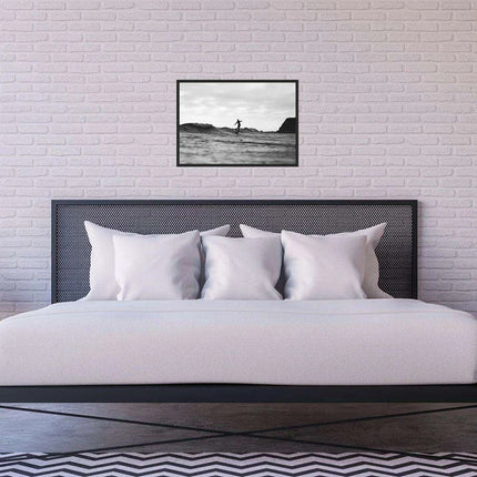 Customizable Black and White California Surf Canvas Art - Chic Beach Home Decor