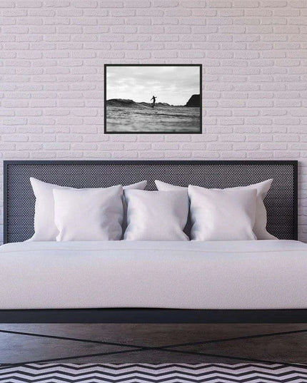 Customizable Black and White California Surf Canvas Art - Chic Beach Home Decor