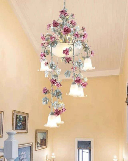 Rose Blossom Luxury LED Chandelier - Artistic Illumination for Elegant Spaces