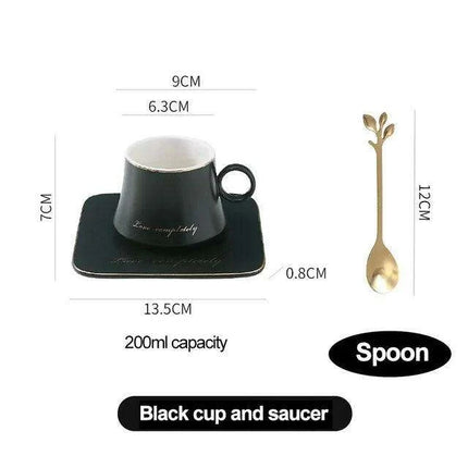 Luxurious European Porcelain Coffee Set with Gold Accents for a Refined Dining Experience