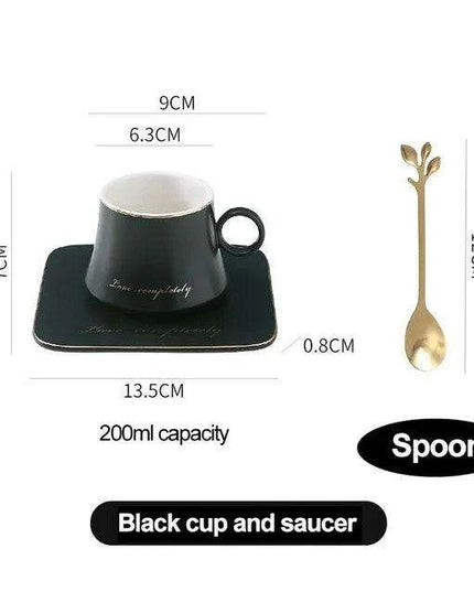 Luxurious European Porcelain Coffee Set with Gold Accents for a Refined Dining Experience