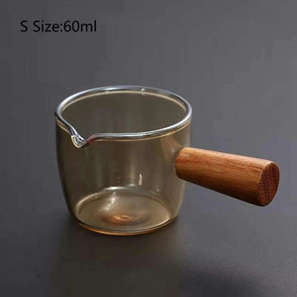 Elegant Japanese-Inspired Borosilicate Glass Serving Pan with Comfortable Handle - Stylish Mini Server for Milk and Sauces