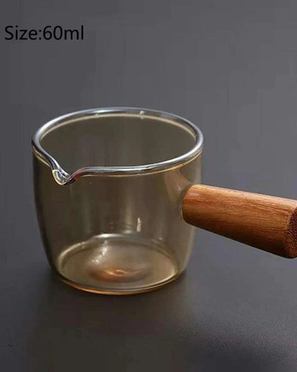 Elegant Japanese-Inspired Borosilicate Glass Serving Pan with Comfortable Handle - Stylish Mini Server for Milk and Sauces