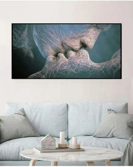 Elegant Monochrome Romance Canvas Artwork - Stylish Modern Wall Accent