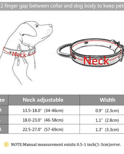 Custom Engraved Premium Leather Dog Collar with Control Handle for Medium to Large Breeds