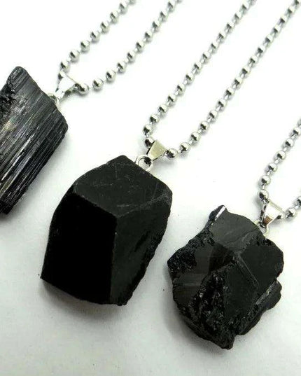 Black Tourmaline Unisex Slide Pendant - Chic Charm & Mood Tracker