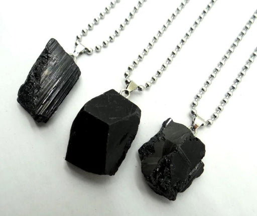 Black Tourmaline Slide Pendant - Gender-Neutral Fashion Accessory