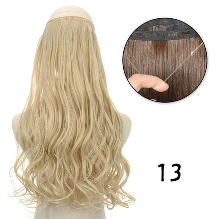 Blonde and Black Halo Hair Extensions for Effortless Volume and Length Boost