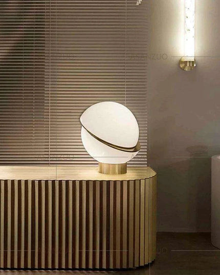 Contemporary White Sphere Table Lamp - Stylish Dual-Light Fixture for Home and Hospitality Spaces