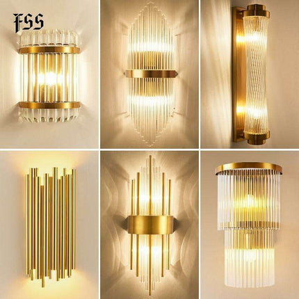 Elegant Crystal Wall Sconce - Modern Illumination for Home and Bath