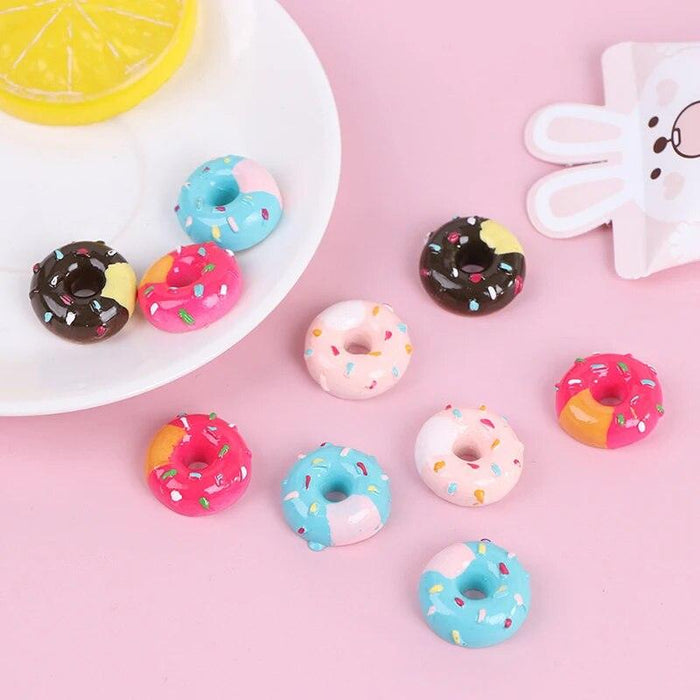 Sweet Mini Donut Dollhouse Toy Set - Bundle of 10 Tiny Candy Playthings