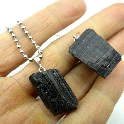 Black Tourmaline Unisex Slide Pendant - Chic Charm & Mood Tracker
