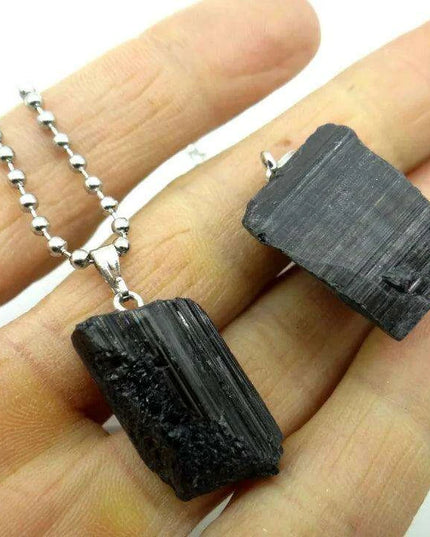 Black Tourmaline Unisex Slide Pendant - Chic Charm & Mood Tracker