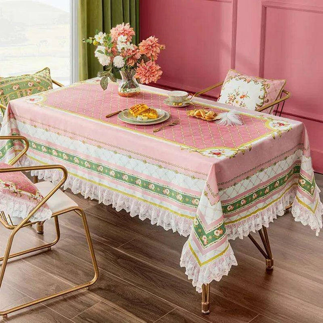 Luxurious Velvet Dining Table Cover - Timeless French Charm for Elegant Entertaining