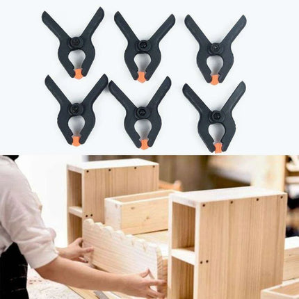 Durable 6-Piece Plastic Spring Clamp Set for Woodworking and DIY Tasks