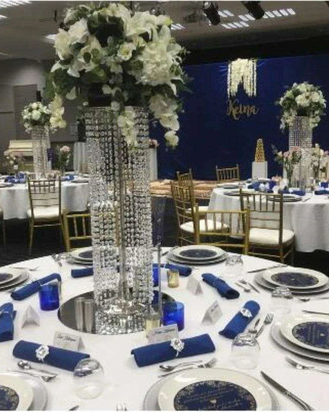 Luxurious Acrylic Crystal Centerpiece Collection - 6 Pieces, 110CM Diameter