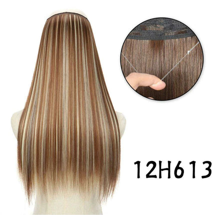 Blonde and Black Halo Hair Extensions for Effortless Volume and Length Boost