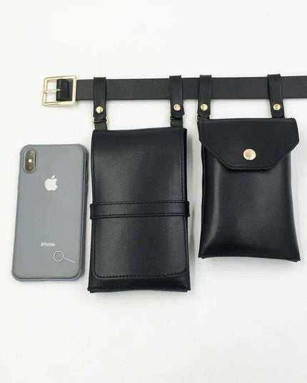 Edgy Women's PU Leather Belt and Crossbody Bag Set for Trendsetters