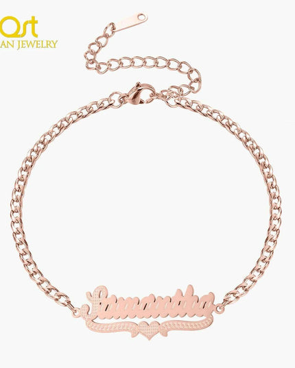 Personalized Cuban Chain Name Jewelry Set for Women and Girls