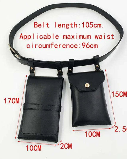 Edgy Women's PU Leather Belt and Crossbody Bag Set for Trendsetters