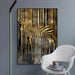 Captivating Nordic Golden Zebra Abstract Canvas Art - Contemporary Wall Decoration for Stylish Living Spaces