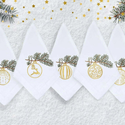 Christmas Elegance Cotton-Linen Dining Ensemble