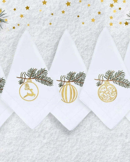 Christmas Elegance Cotton-Linen Dining Ensemble