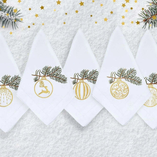 Christmas Elegance Cotton-Linen Dining Ensemble