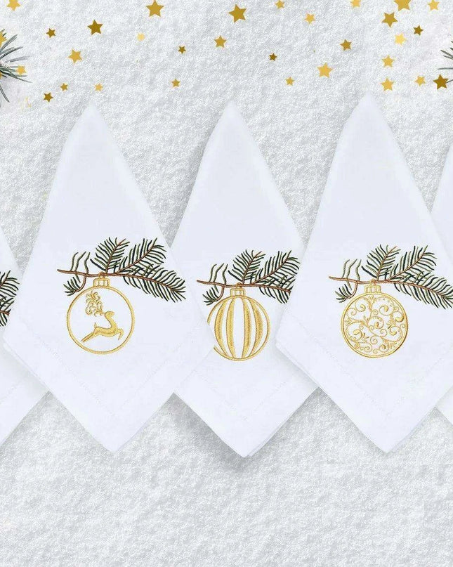 Christmas Elegance Cotton-Linen Dining Ensemble