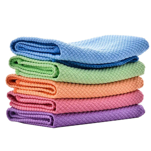 Premium Fish Scale Microfiber Cleaning Cloth Kit - Essential Kitchen Care Set