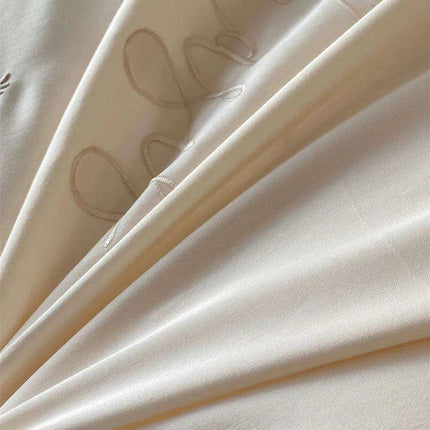 Luxurious Vintage French Floral Embroidered 1000TC Egyptian Cotton Bedding Collection with Ruffles - Duvet Cover, Bed Sheet & Pillowcases (4 Pieces)