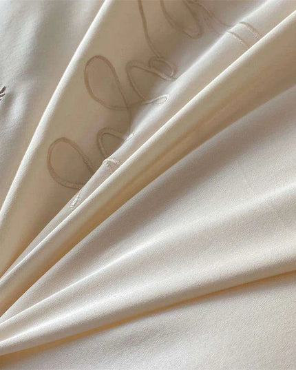 Luxurious Vintage French Floral Embroidered 1000TC Egyptian Cotton Bedding Collection with Ruffles - Duvet Cover, Bed Sheet & Pillowcases (4 Pieces)