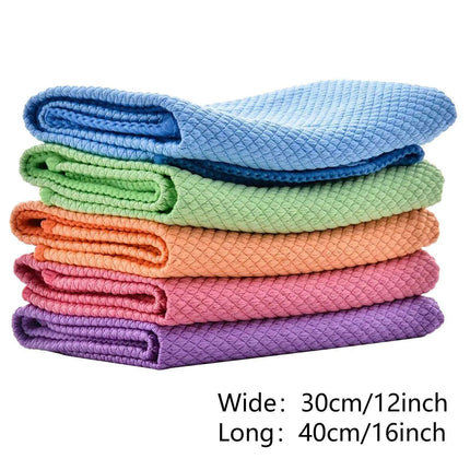 Premium Fish Scale Microfiber Cleaning Cloth Kit - Essential Kitchen Care Set