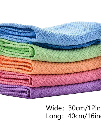 Premium Fish Scale Microfiber Cleaning Cloth Kit - Essential Kitchen Care Set