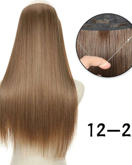 Blonde and Black Halo Hair Extensions for Effortless Volume and Length Boost