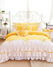 Yellow / Twin size 3pcs / Bed Skirt Style
