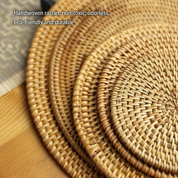 Handcrafted Sustainable Rattan Coasters - Eco-Friendly Drink Accessories for Every Occasion