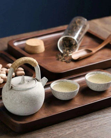 Luxury Black Walnut Serving Tray Collection - Exquisite Tableware for Upscale Dining