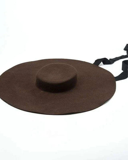 Extra Large Red Wool Fedora Hat with 15cm Brim - Stylish Flat Top