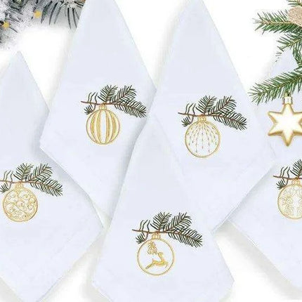 Christmas Elegance Cotton-Linen Dining Ensemble