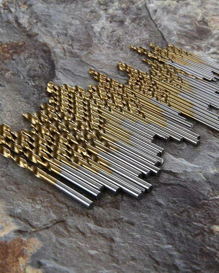 50-Piece Premium HSS Titanium Drill Bit Set for Woodworking and Metalworking