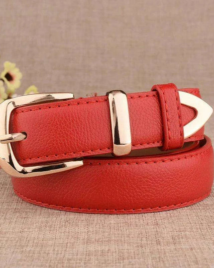Chic Women's Leather Belt with Gold Buckle - Your Essential Style Upgrade