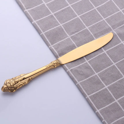 Gold Vintage Stainless Steel Cutlery, Individual Pieces | Très Elite