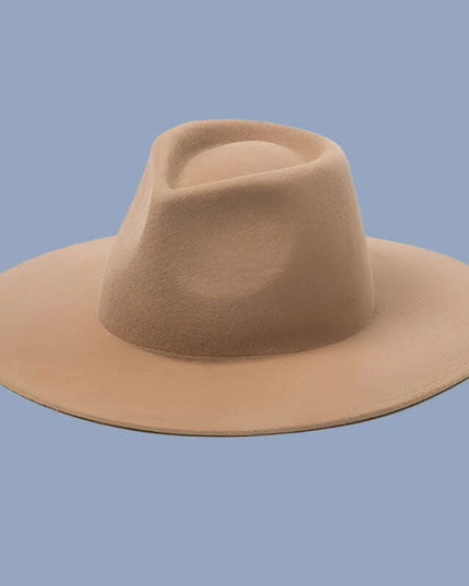 Chic Wide Brim Wool Felt Porkpie Fedora - Unisex Crushable Winter Hat for Formal Events, Parties, and Jazz Nights