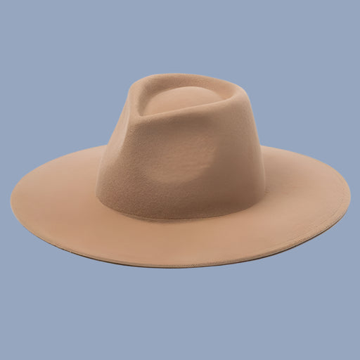 Chic Wide Brim Wool Felt Porkpie Fedora - Unisex Crushable Winter Hat for Formal Events, Parties, and Jazz Nights