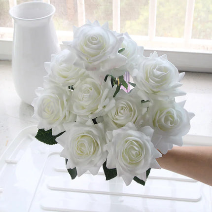 Real Touch Artificial Rose Flowers | Set of 7, 12 Colours