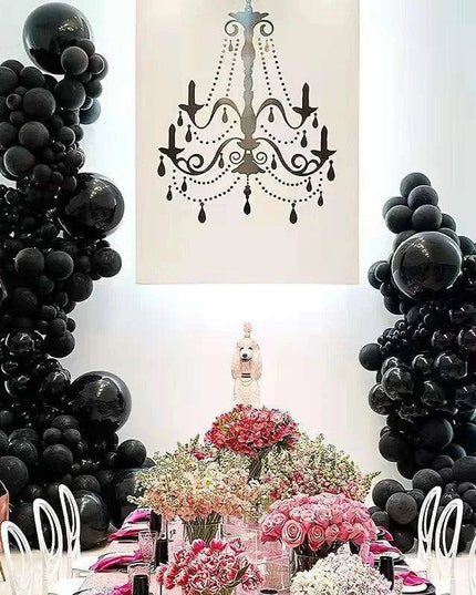 Sophisticated Black Latex Balloon Arch Kit for Effortless Event Elegance