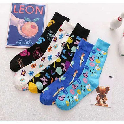 Colorful Tongue Graphic Skateboard Socks for Women - Stylish Fun Addition